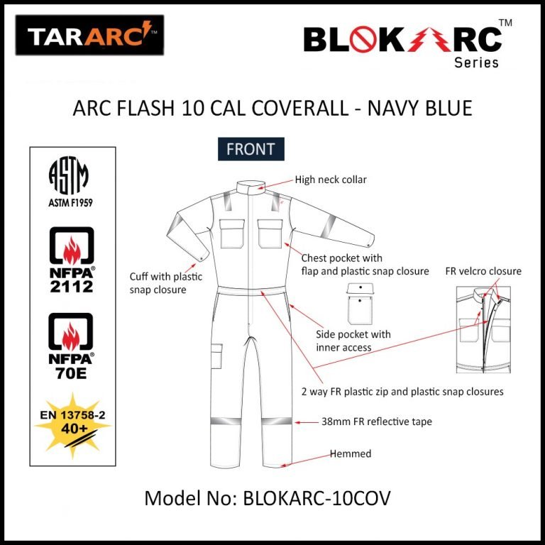 ARC FLASH COVERALL, ARC RATING: 10 CAL/CM² , HRC 2 - Image 3
