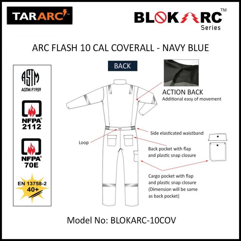 ARC FLASH COVERALL, ARC RATING: 10 CAL/CM² , HRC 2 - Image 4