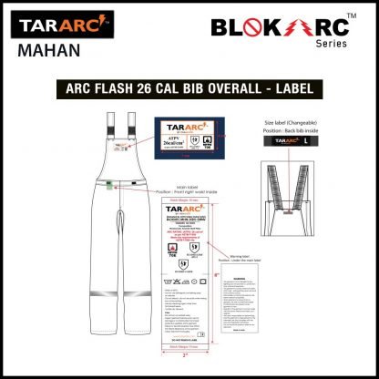 MAHAN ARC FLASH KIT, ARC RATING: 26 CAL/CM² , HRC 3 (BIB, 32″ COAT, HOOD) - Image 9
