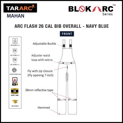 MAHAN ARC FLASH KIT, ARC RATING: 26 CAL/CM² , HRC 3 (BIB, 32″ COAT, HOOD) - Image 13