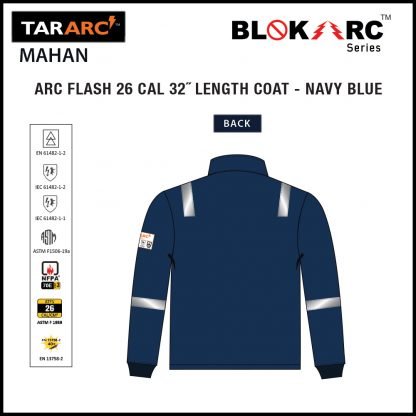 MAHAN ARC FLASH KIT, ARC RATING: 26 CAL/CM² , HRC 3 (BIB, 32″ COAT, HOOD) - Image 5