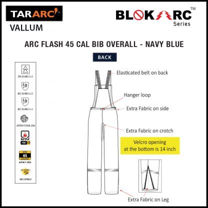 VALLUM ARC FLASH KIT (MEN), ARC RATING: 45 CAL/CM² , HRC 4 (BIB, 32″ COAT, HOOD) - Image 9