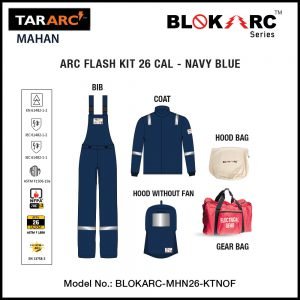 MAHAN ARC FLASH KIT, ARC RATING: 26 CAL/CM² , HRC 3 (BIB, 32″ COAT, HOOD)