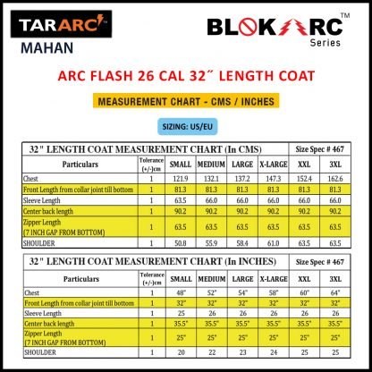 MAHAN ARC FLASH KIT, ARC RATING: 26 CAL/CM² , HRC 3 (BIB, 32″ COAT, HOOD) - Image 18