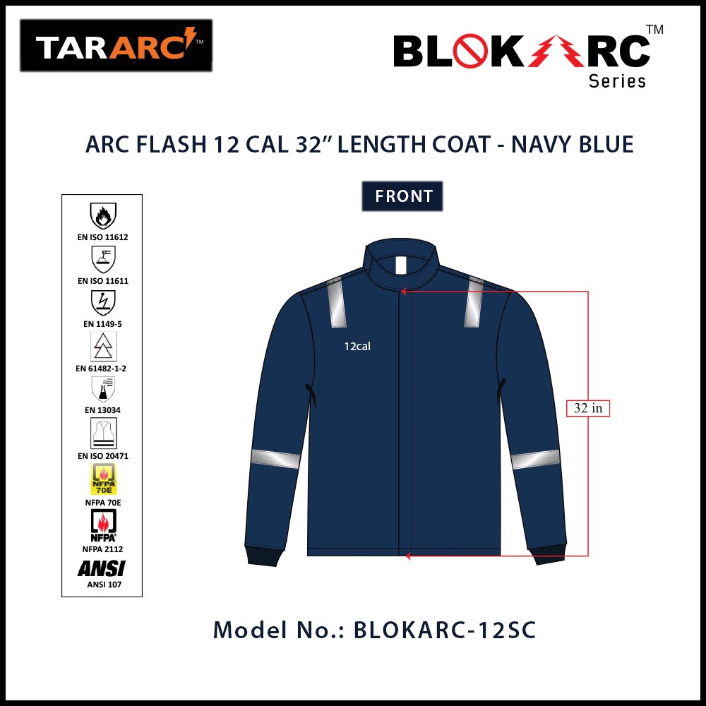 ARC FLASH KIT, ARC RATING: 12 CAL/CM² , HRC2 (BIB, 32″ COAT & HOOD) - Image 9