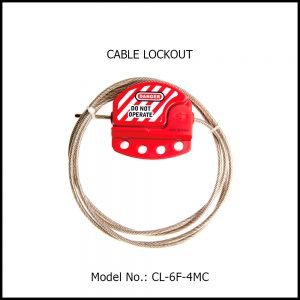 CABLE LOCKOUT, ADJUSTABLE WITH STAINLESS STEEL PVC COATED CABLE