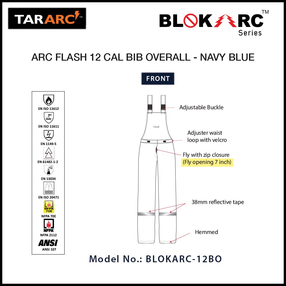 ARC FLASH KIT, ARC RATING: 12 CAL/CM² , HRC2 (BIB, 32″ COAT & HOOD) - Image 13